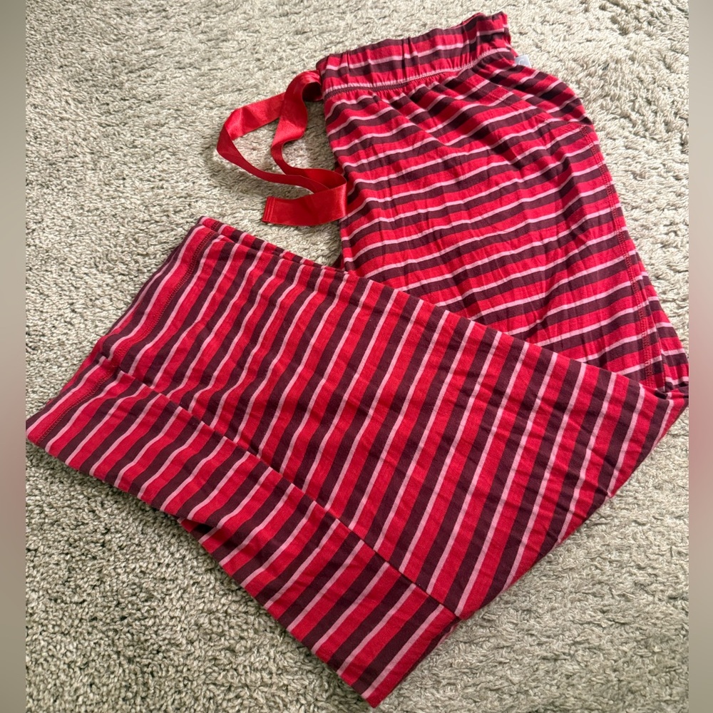 Cacique Red and Pink Striped Drawstring Pajama Lounge Pants - size 14/16